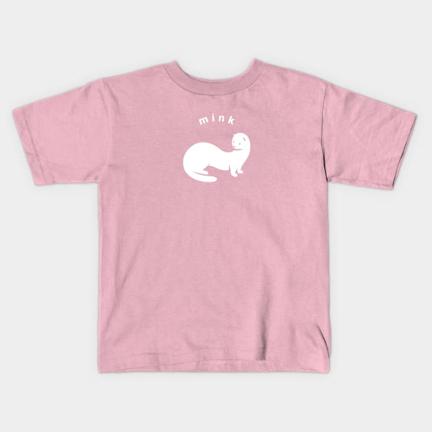 Cute Mink, Stylish art for weasel family lovers Kids T-Shirt by croquis design